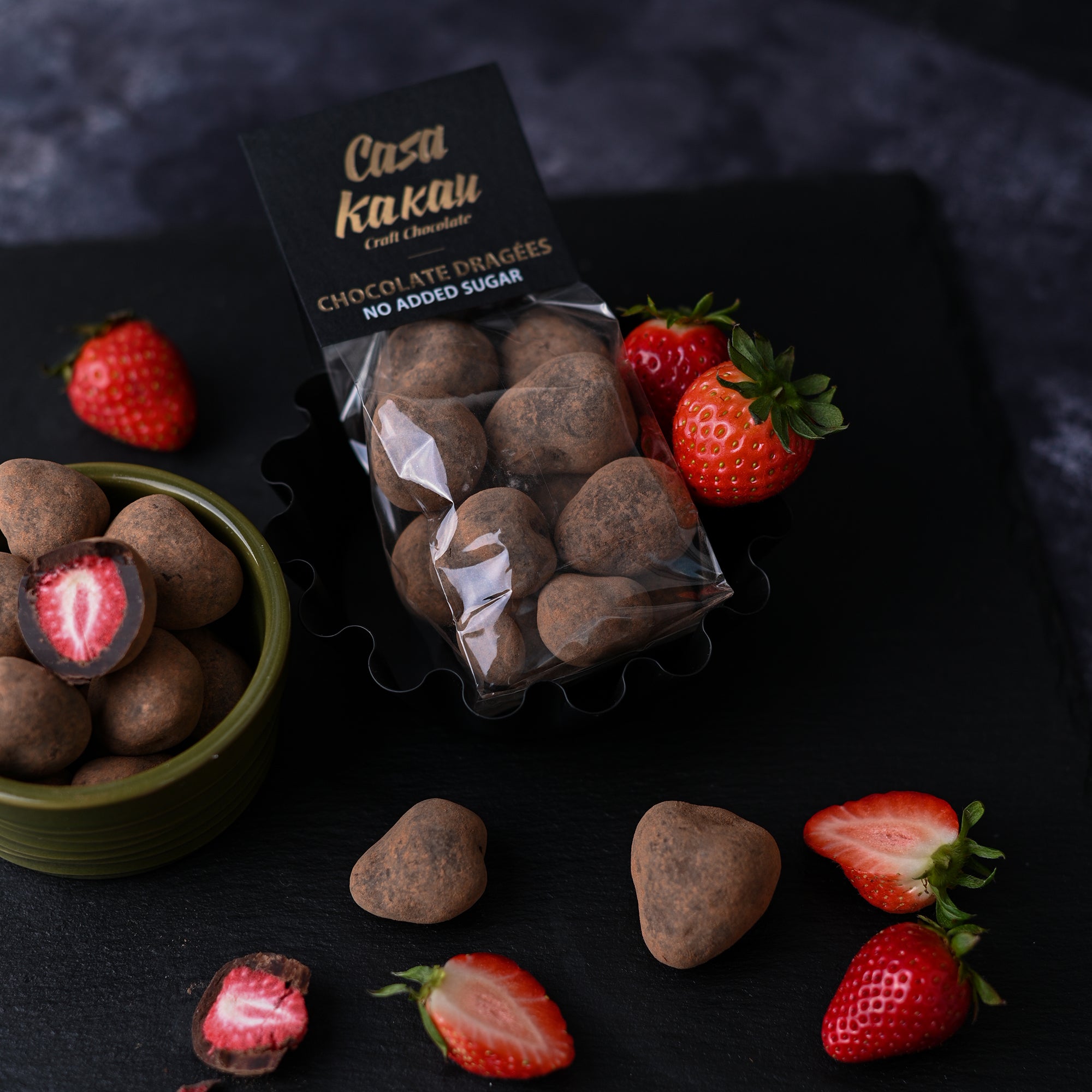 Шоколадови дражета- Цяла ягода в черен шоколад БЕЗ ЗАХАР