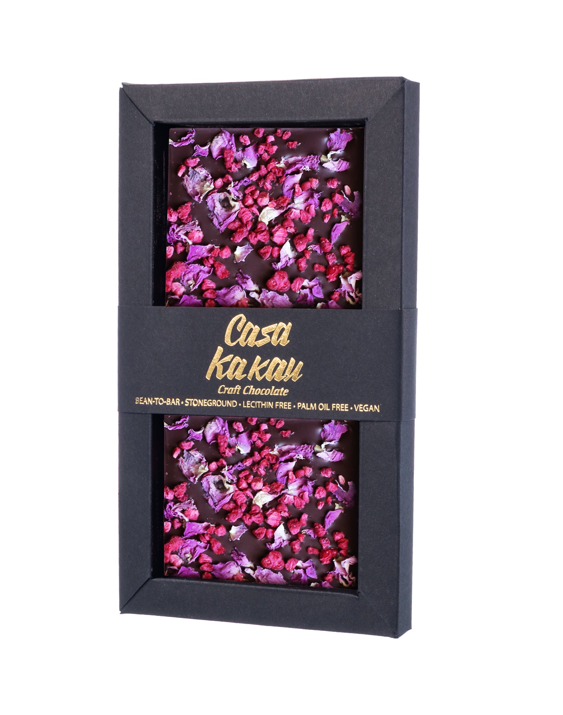 Шоколад с листенца от българска роза и малина