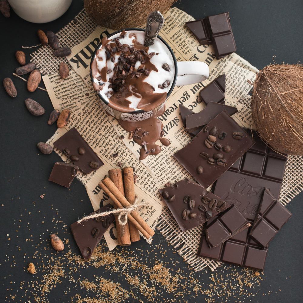 Черен шоколад с кафе на зърна