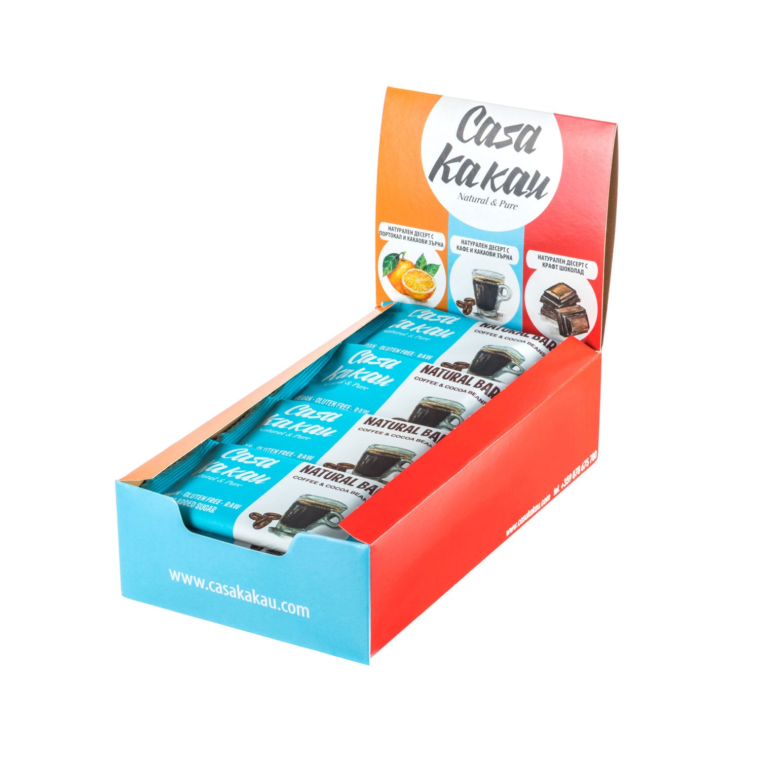 Натурален десерт с кафе и какаови зърна кутия