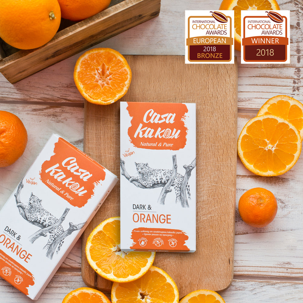 Черен шоколад с портокалови корички